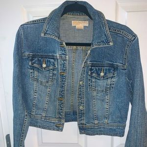 Vintage 90s Y2K Michael Kors Denim Jacket Cropped within rhinestone buttons S